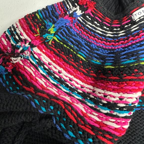 Vtg Tommy Hilfiger Womens M Fair Isle Sweater Cardigan Black Full Zip Cotton Bln - Picture 11 of 16